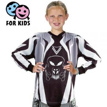 Roleff Racewear Camisa Motocross para Niños, Negro/Gris, S/128