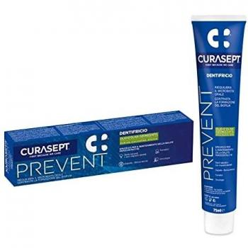 Curasept Dentífrico Prevent 75ml - Pasta de dientes con acción preventiva, formulación específica para la protección contra caries, sabor agradable, sin flúor, ideal para uso diario