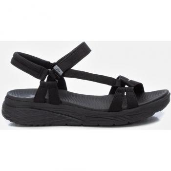Sandalias planas XTI 141203 para mujer en color negro con cierre adherente