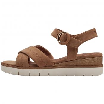 Sandalias Planas de Mujer Tamaris 28202 en Piel Camel, Talla 40