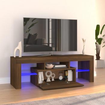 vidaXL Mueble de TV con luces LED 120x35x40 cm, color marrón roble, para salón y televisor
