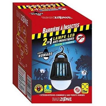 Lámpara LED Antimosquitos 2 en 1 Barzone, Barrera contra Insectos, Portátil, Alcance de 25 m²