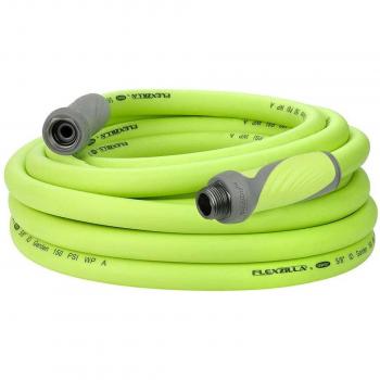 FLEXZILLA HFZG525YWS SwivelGrip Garden Hose 5/8in x 25ft with 3/4in 11 1/2 GHT Fittings, Medium Duty Premium Grade