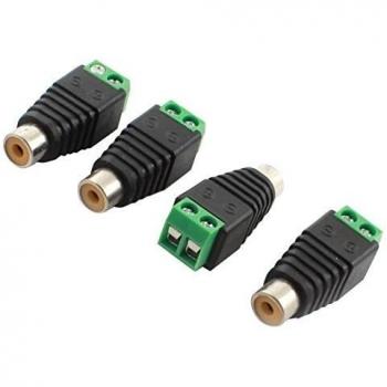 Conector hembra - TOOGOO(R) 4Piezas RCA Conector Hembra A Video Audio Tornillo Terminal Conector CCTV negro verde