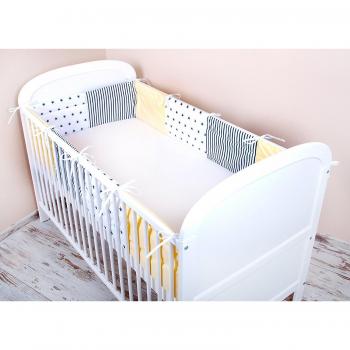 Protector de cabeza para cuna, 420 x 30 cm, 360 x 30 cm, 180 x 30 cm, protector para bordes de cuna MIX A3 Talla:360x30 cm