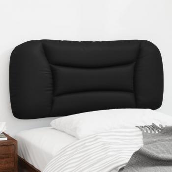 Cabecero de cama acolchado en cuero sintético negro de 90 cm