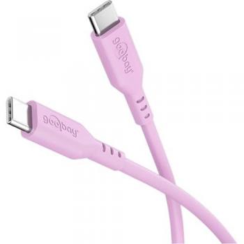 Cable USB-C de Silicona 1.5 m Rosa - Carga Rápida 60W PD, Transferencia de Datos 480 Mbit/s, Flexible y Anti-Enredos