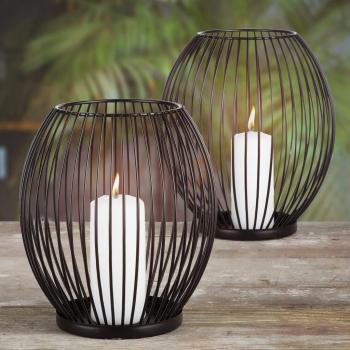 Lumarko 2-Piece Black Candle Holder Set