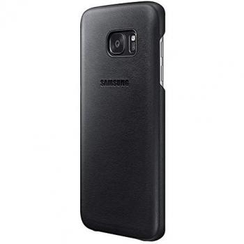 Samsung Leather Cover - Funda para Samsung Galaxy S7 Edge, color negro