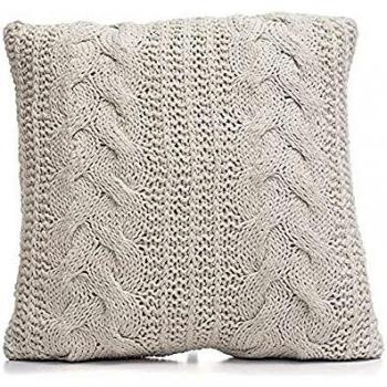Gift Decor S3602535 Cojín Crema, Lana, 60 x 20 x 60 cm
