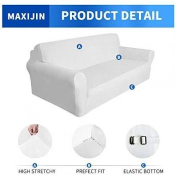 MAXIJIN Fundas de sofá extragrandes de Terciopelo Grueso, 4 plazas, Antideslizante, Antideslizante, para Perros, Gato, 1 Pieza, Protector elástico XL para Muebles