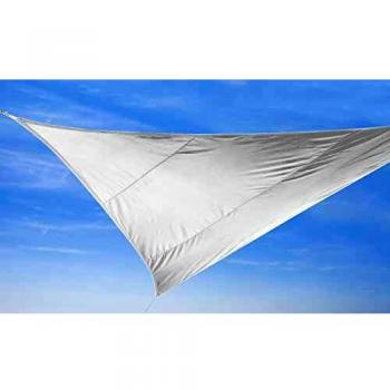 Tela de sombra triangular 5 metros - Anti UV, resistente y repelente al agua, poliéster 180 gr/m², color marfil