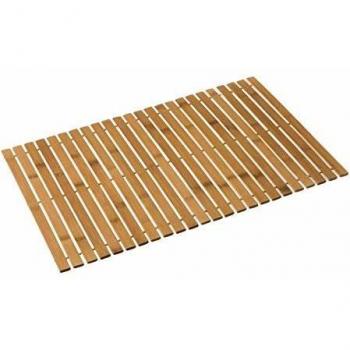 Alfombra de baño de bambú marrón nórdica para Cuarto de baño de 60 x 40 cm Basic - LOLAhome