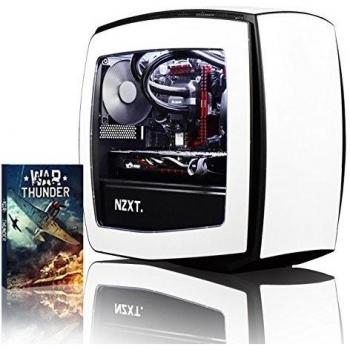 VIBOX Atom RS570-251 Gaming PC - 3,3GHz Intel i5 Quad Core CPU, Radeon RX 470, Extremo, Ordenador de sobremesa Gaming con enfriador por agua vale de juego, con unidad central, Iluminaciàn interna blanco