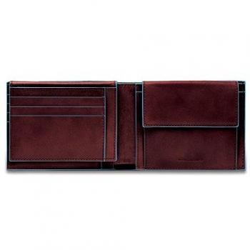 Piquadro Dark Brown Leather Wallet with RFID Protection, Male, Size: ONE SIZE