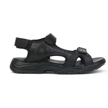 Sandalias de hombre de piel en negro con velcro y acolchadas