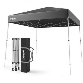 Carpa Plegable Gris 2,5 x 2,5 x 2,7 m con Cierre Central y Techo Impermeable para Jardín y Fiestas
