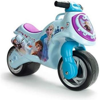 INJUSA - Moto Correpasillos Neox Frozen Azul Licenciada con Decoración Permanente Ruedas Anchas de Plástico y Asa de Transporte para los Padres Recomendada para Niños +18 Meses