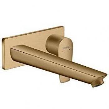 Mezclador empotrado de pared Hansgrohe Talis E, caño 22.5 cm, bronce cepillado