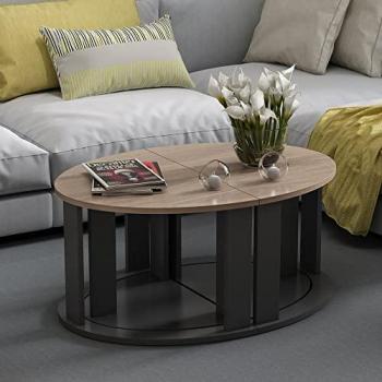 Set de 4 Mesas de Centro Nido Dragsholm Versátiles Aglomerado Roble/Antracita