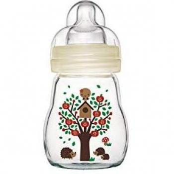 Intrucciones en lengua extranjera - Mam - Botellas de vidrio, 170 ml, 0-6 meses Tipo de flujo 1, color: Blanco
