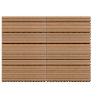 vidaXL WPC Decking Tiles 6 pcs 60x30 cm 1.08 m² Brown