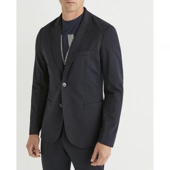 Emporio Armani Blue One-Button Jacket, Male, Size L, Synthetic Fiber
