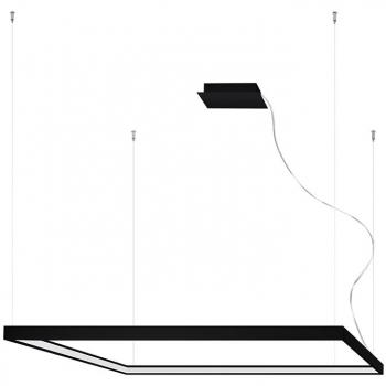 Plafón LED integrado Nelya 150cm con diseño cuadrado y acabado en aluminio negro
