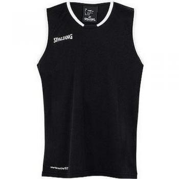Camiseta de baloncesto Spalding Move para niños unisex color negro (talla 6 años)