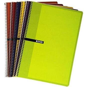 Enri 103024504 - Pack de 10 cuadernos con espiral simple, horizontal, tapas blandas, colores surtidos