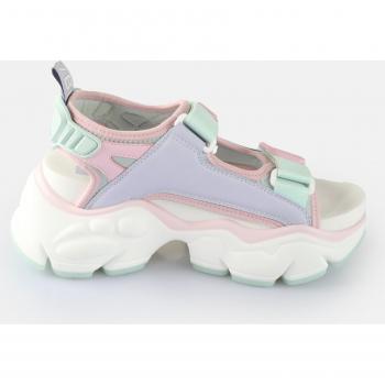 Buffalo Binary Track Women's Vegan Wedge Sandals - Lycra/Rubber Multi Pastel