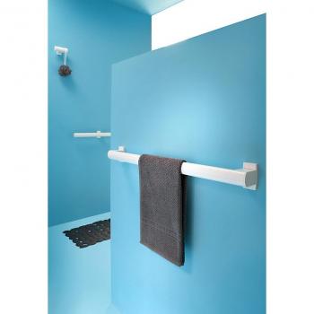 Barra de Apoyo Recta PMR de Aluminio Epóxico Blanco 40 cm
