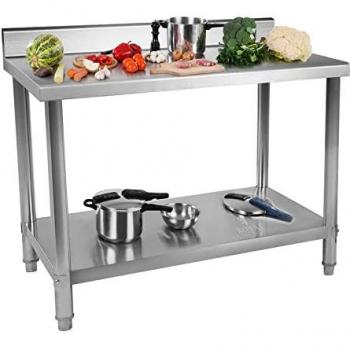 Mesa de Acero Inoxidable ECO - 100 x 70 cm - Antisalpique - Capacidad de Carga: 95 kg