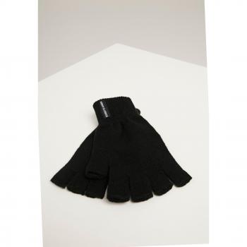 Urban Classics Unisex Black Half Finger Gloves 2-Pack
