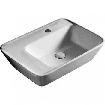 Lavabo sobre encimera cerámico modelo LA44 57.5 x 44 cm blanco