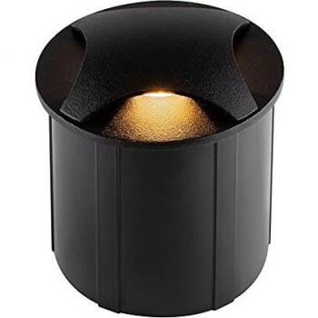 Foco empotrable LED exterior Biscotti negro 3W IP65 luz cálida 3000K