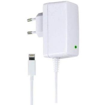 Kit Cargador Autorizado Apple MFI de 2 Amp. Enchufe Europeo con Conexión Lightning para iPhone 5/5S/5C, iPad Mini 1/2, iPad 4, iPad Air, iPod Nano  7ª Generación y iPod Touch 5ª Generación y Compatible con iOS7 - Blanco