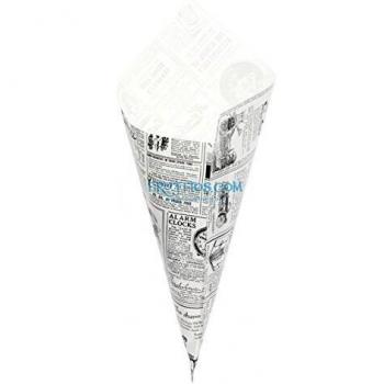 FRUTITOSCOM - Envase Cucurucho - Cono Papel - 100 Unidades - Comidas para Llevar