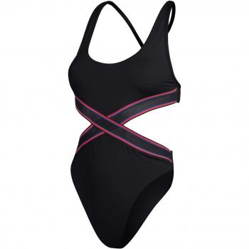 Bañador de mujer Speedo Convertible Cut Out 1Pc negro rosa - XS