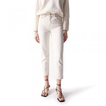 Salsa Jeans Women's Cropped True Slim Unbleached Beige/White Size W28 L28