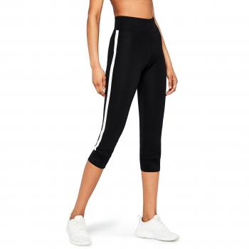 Amazon Essentials Mallas de Deporte Cortas con Banda Lateral Mujer, Negro, 44