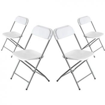 Pack 4 Sillas Plegables de Resina Blancas 45x44.5x79cm