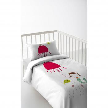 HACIENDO EL INDIO Little Mermaid Funda Nórdica, Algodón, Blanco, Cuna 60