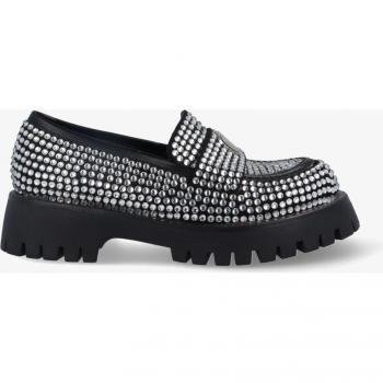Mocasines Noa Harmon 9108n - Elegantes mocasines de mujer con strass y suela track