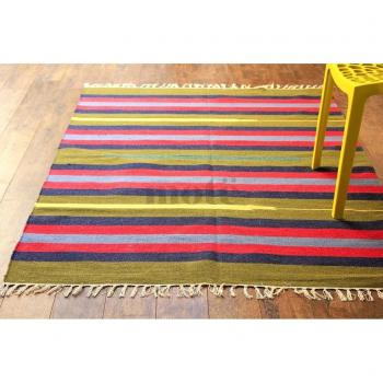 Mote 120 x 180 cm/4 'x6' hecho a mano multicolor de rayas alfombra de área, estilo: 2458