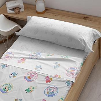 Funda Nórdica Peppa Pig Modelo Sea 100% Algodón con Botones para Cama de 80 (140x200 cm)