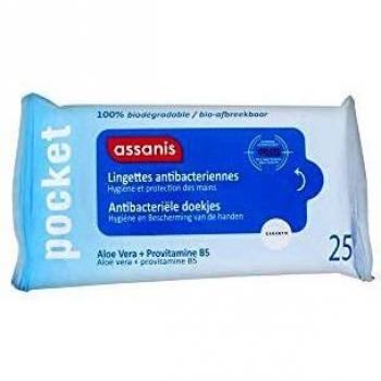 Assanis Pocket Toallitas antibacterianas 25 Toallitas