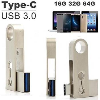 SETAYO 64GB USB-C a USB 3.0 Flash Drive Memory Stick con llavero para el MacBook Pro, Samsung Chromebook Además, Nexus 6P 5X, Google píxeles, G5 LG, HTC y Más 10 -Estilo C