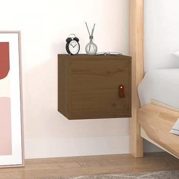 Armario de pared madera maciza de pino marrón miel 31,5x30x30cm