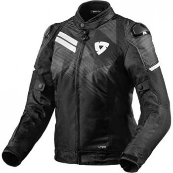 Chaqueta Revit Apex H2O para damas - Chaqueta textil para motocicletas - Estilo deportivo y moderno - Color negro (tamaño 42)